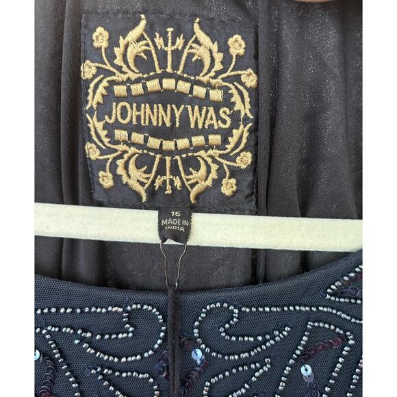 Johnny Was / Beaded Mesh Dress / Boho Luxury Midi Dress - Picture 6 of 6